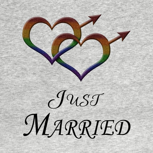 Just Married Gay Pride Interlinking Male Gender Symbols by LiveLoudGraphics